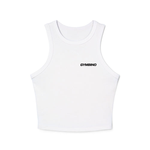 Gymbino 'In My Gym Era' Women's Racer Tank Top — Micro Rib Cropped Athletic Tank