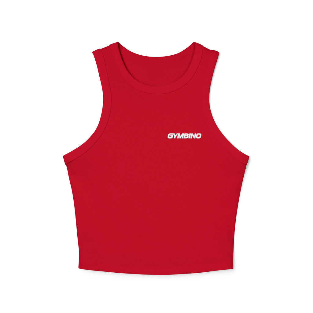 Gymbino 'In My Gym Era' Women's Racer Tank Top — Micro Rib Cropped Athletic Tank