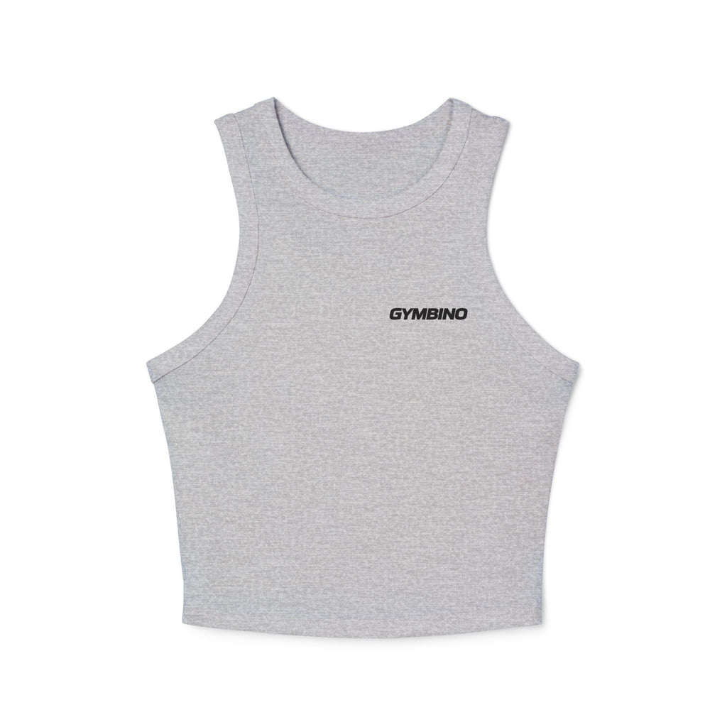 Gymbino 'In My Gym Era' Women's Racer Tank Top — Micro Rib Cropped Athletic Tank