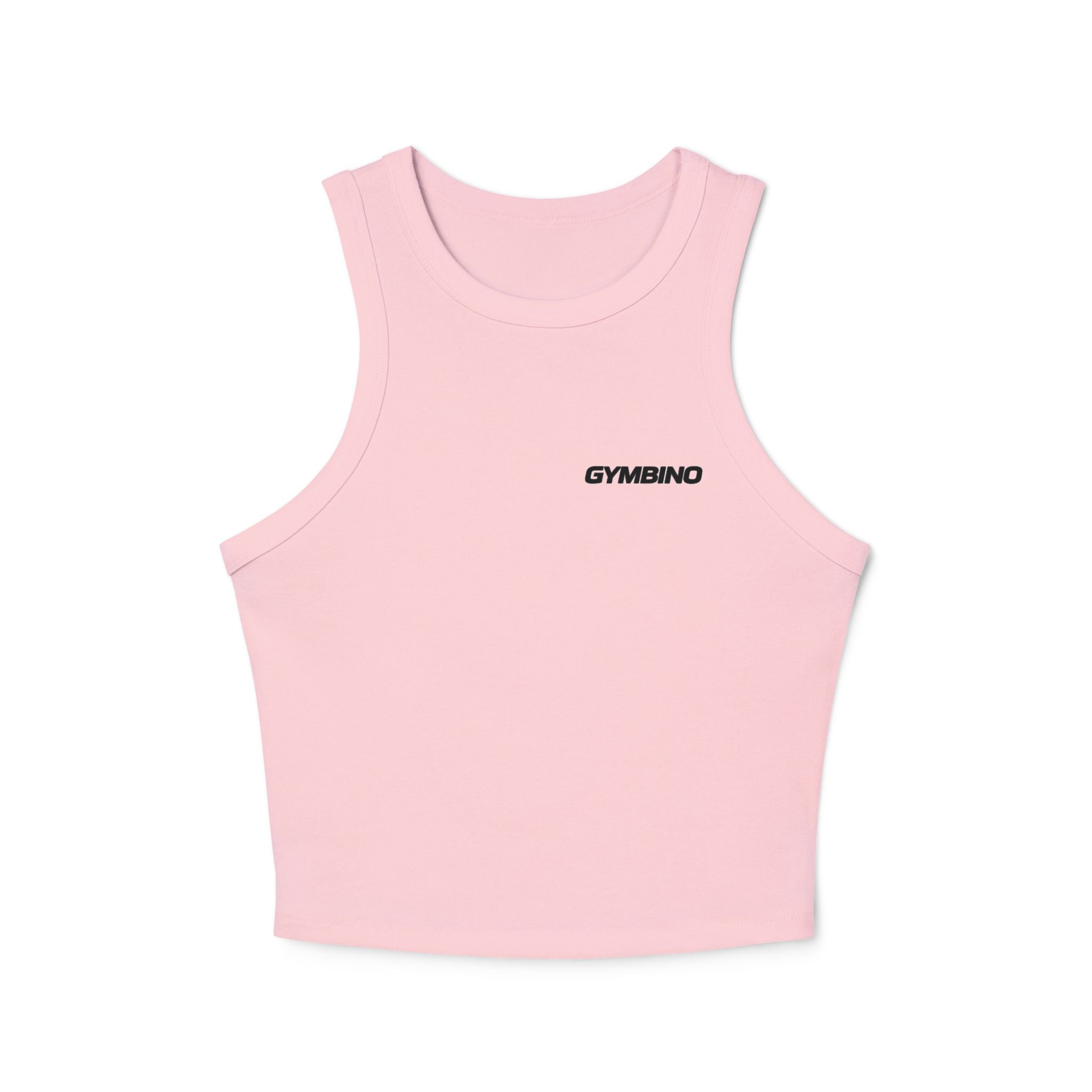 Gymbino 'In My Gym Era' Women's Racer Tank Top — Micro Rib Cropped Athletic Tank