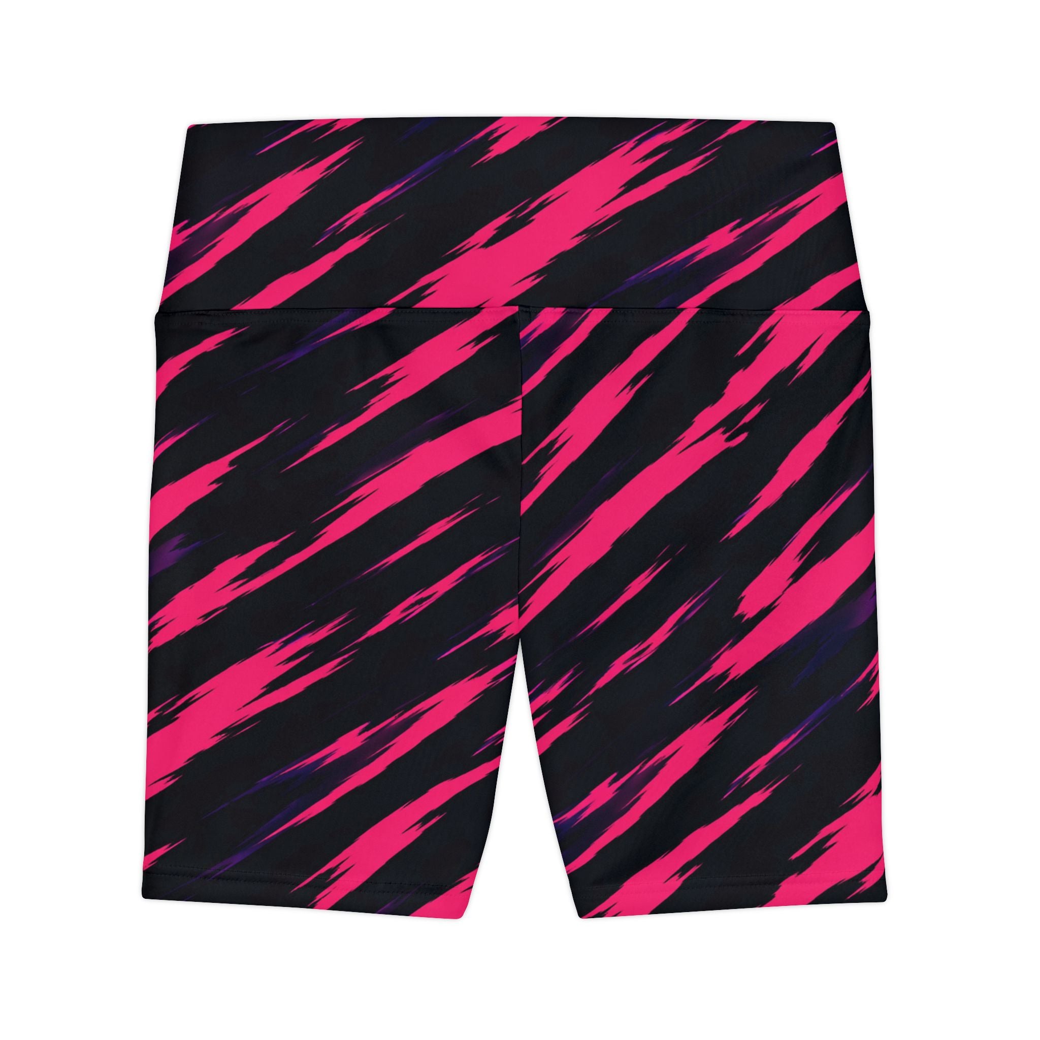 Pink Brushstroke GYMBINO Workout Shorts — Women's Athletic Biker Shorts