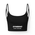GYMBINO Women's Luxe Sports Bra — Strappy Black Crop with Logo